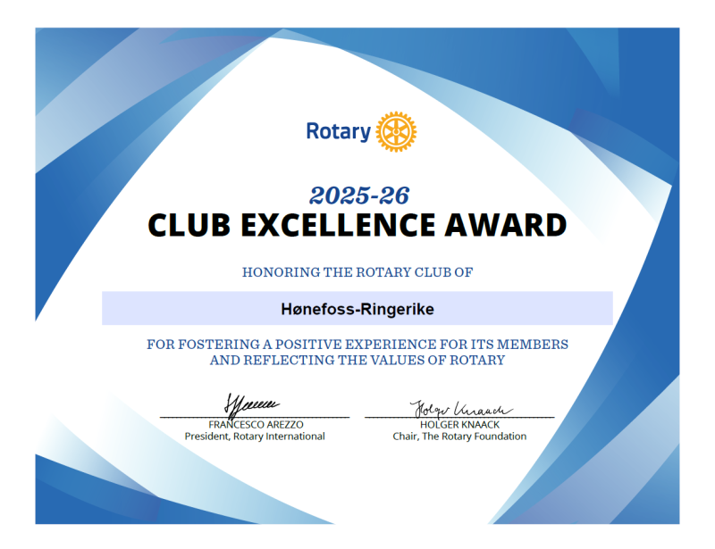 Club Excellence Award 2025-26